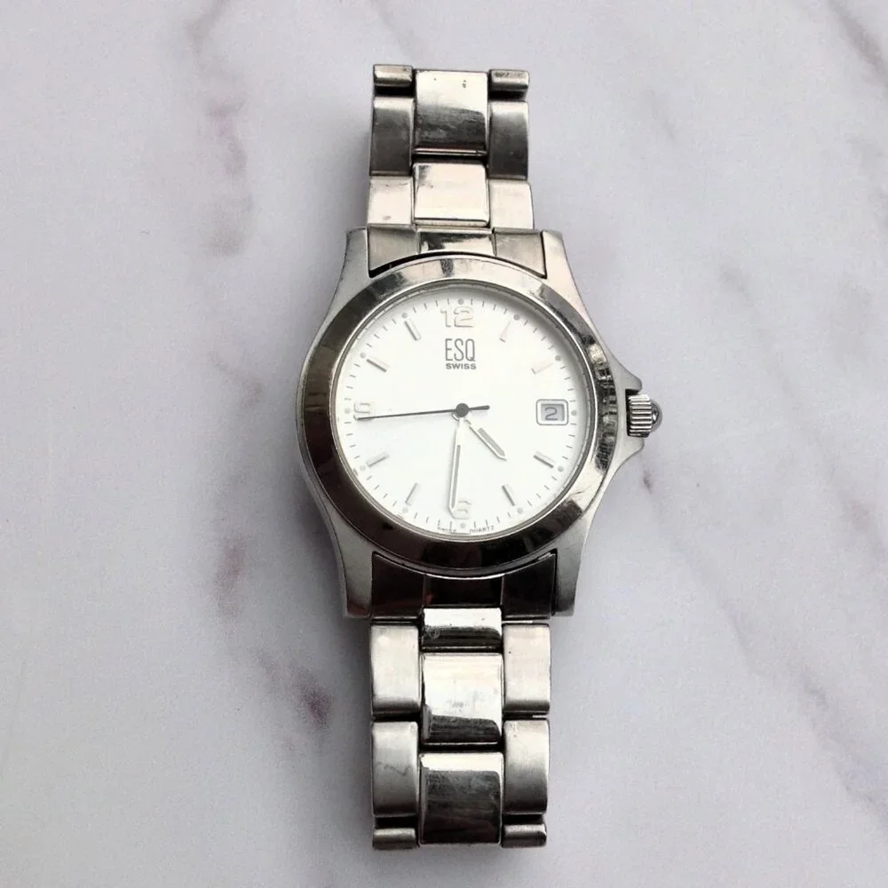 ESQ Movado Swiss Date Window Watch  E5063 Classic Styling
